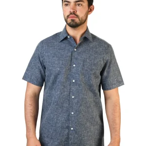 Camisa Lino Uniforme Marino A0170
